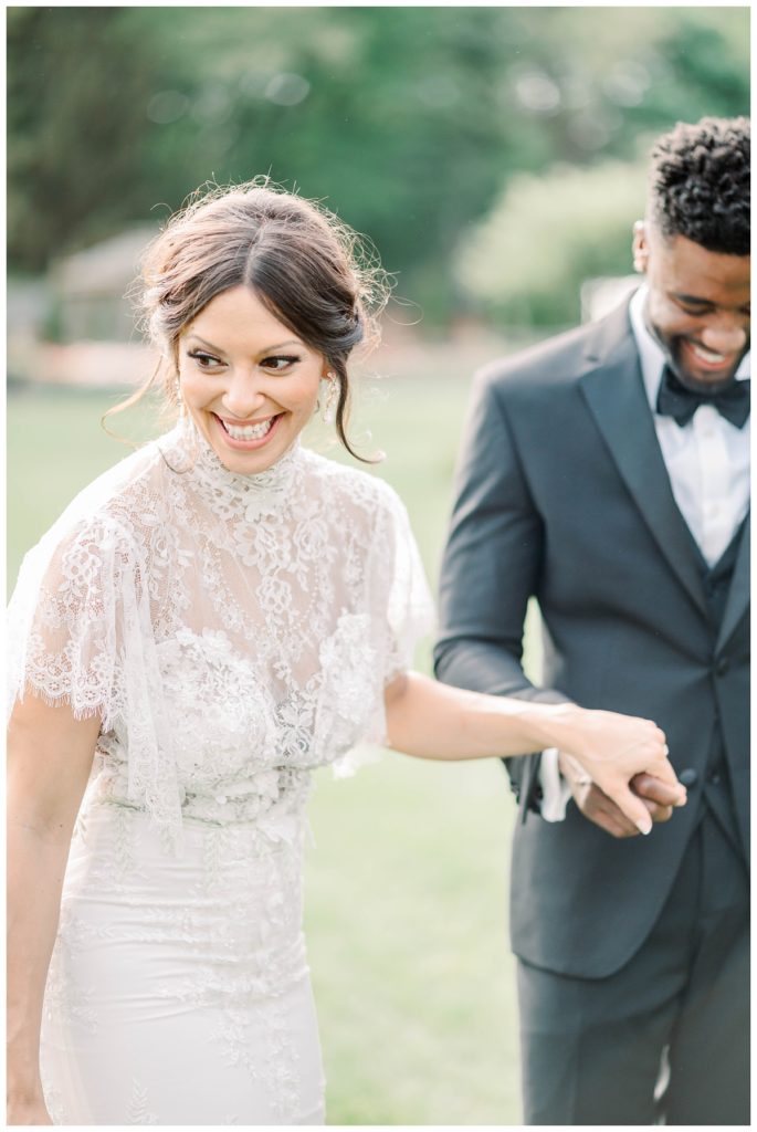 Bride all smiles after saying her vows