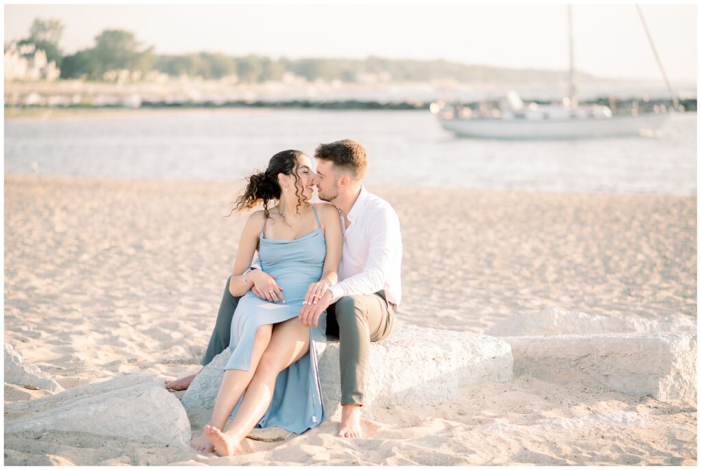 Engagement Photos with Yacht New Buffalo Beach