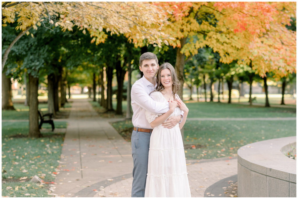 notre dame south bend in engagement photographs