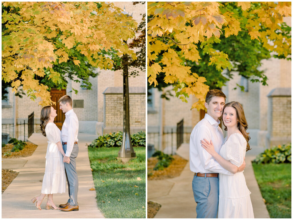 basilica of sacred heart fall engagement session