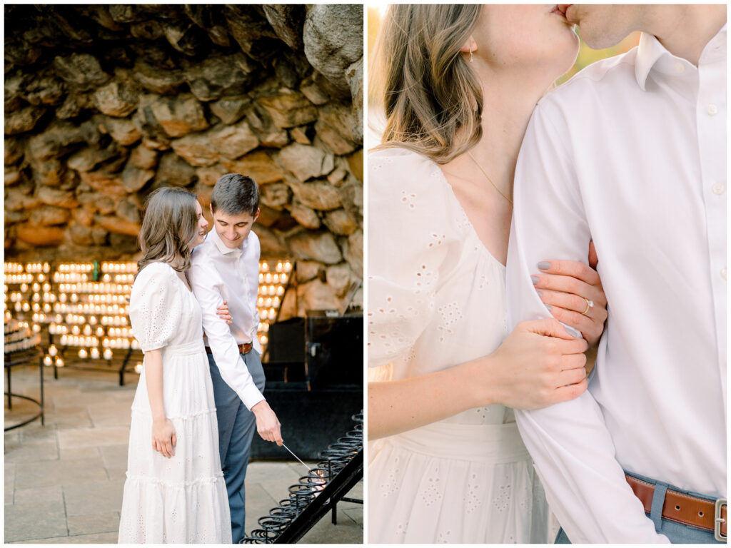 notre dame south bend grotto engagement session