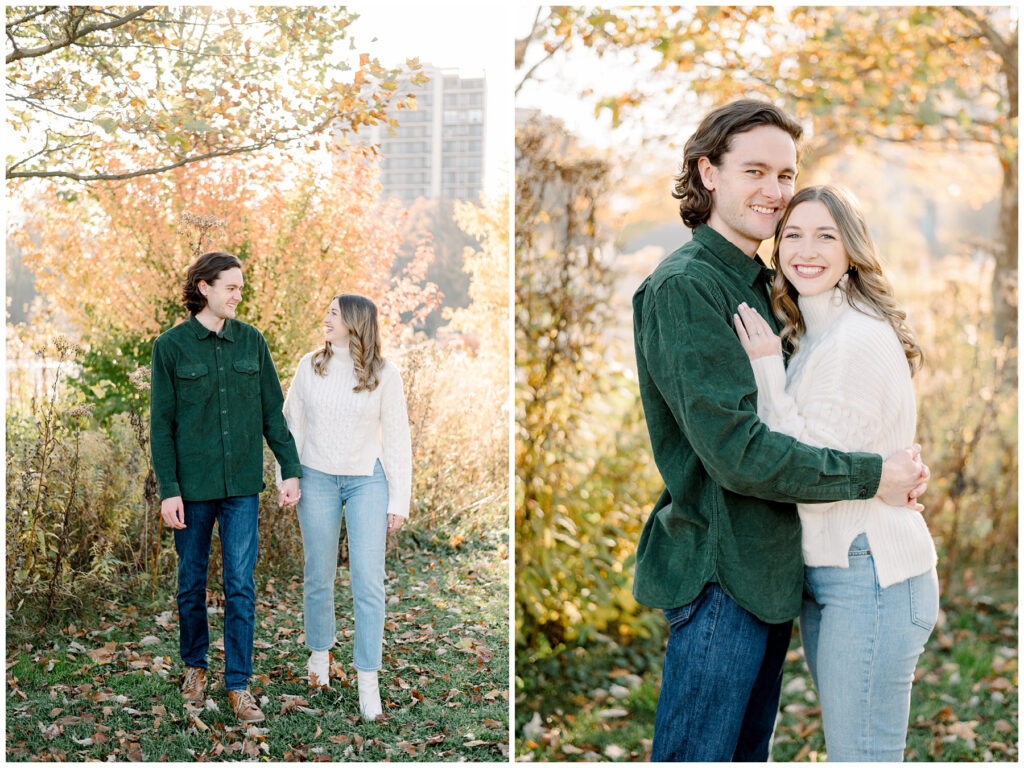 Lincoln Park Nature Walk Engagement Session in the Fall