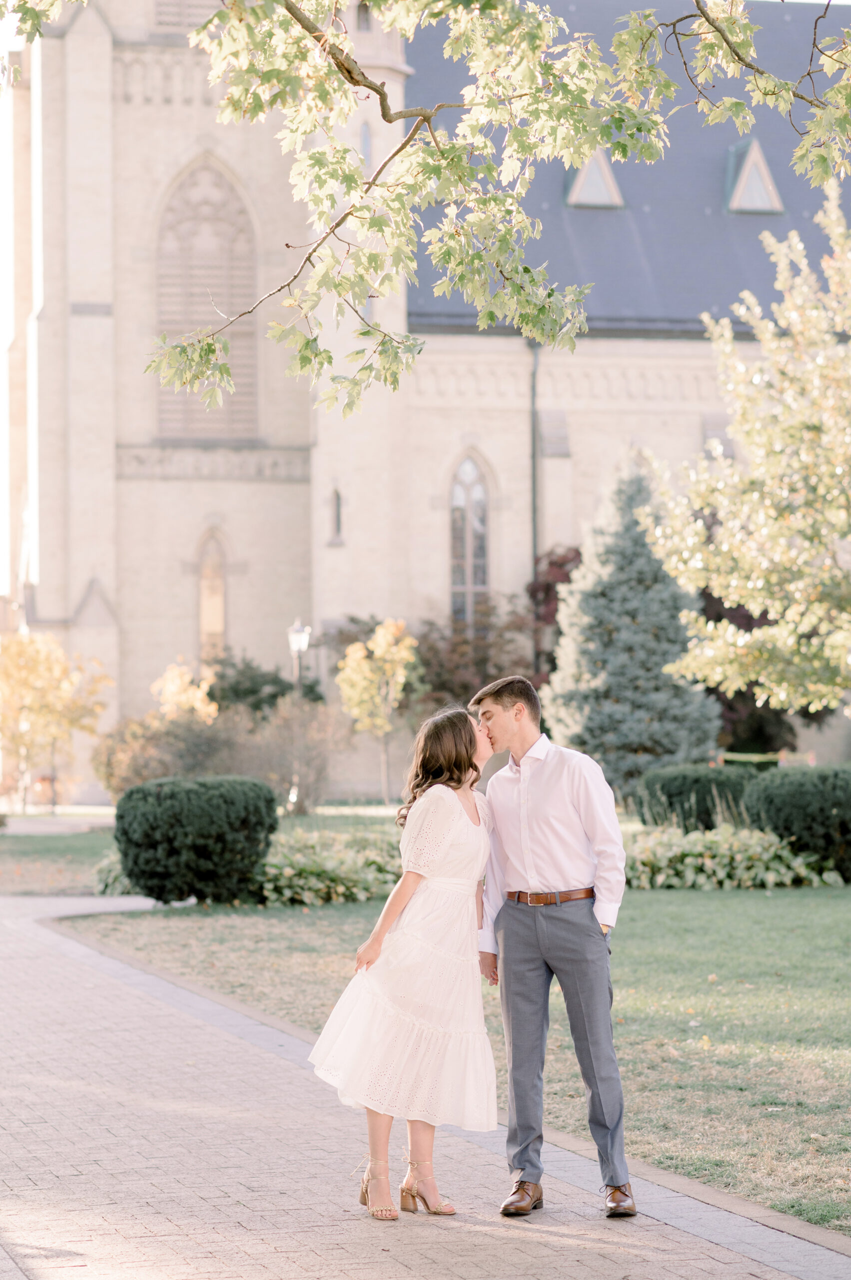 fall engagement photos at Notre Dame