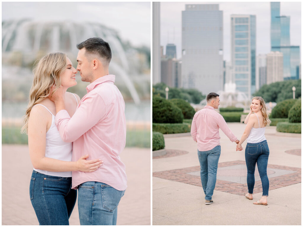 causal engagement session buckingham fountain chicago il 