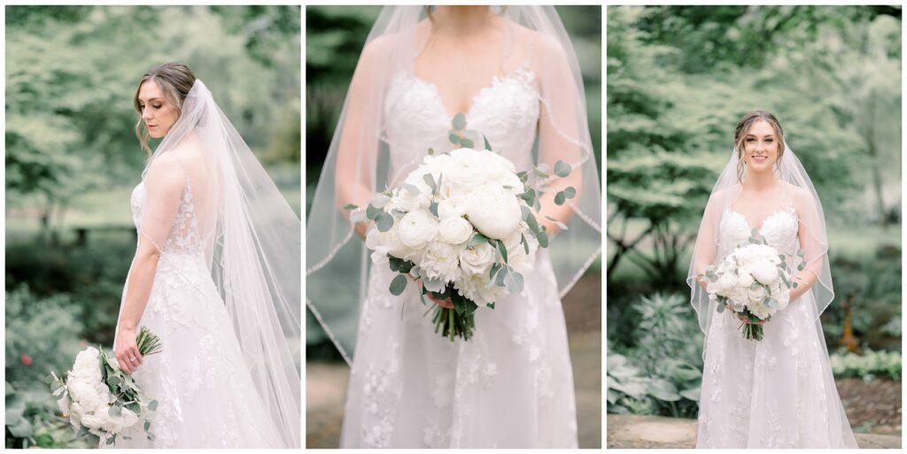 White rose and peony bouquet, classic wedding bouquet, black tie wedding bouquet, south bend florist