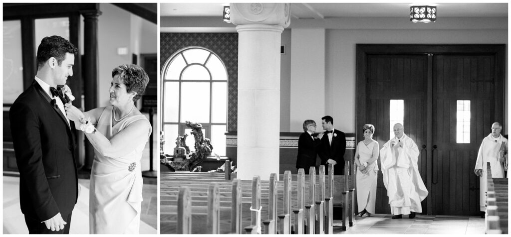 Black Tie Wedding at St. Pius X Church Granger IN, Catholic Wedding Ceremony 