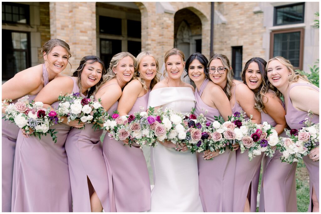 south bend wedding photographer, lilac bridesmaid dresses, BHLDN lilac smoke dresses, south bend wedding florist