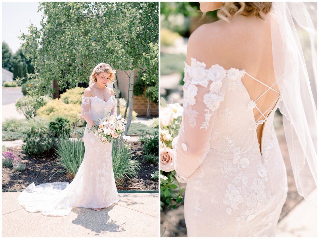 chesterton wedding dress shops, garden inspired wedding, lace & blush wedding dress