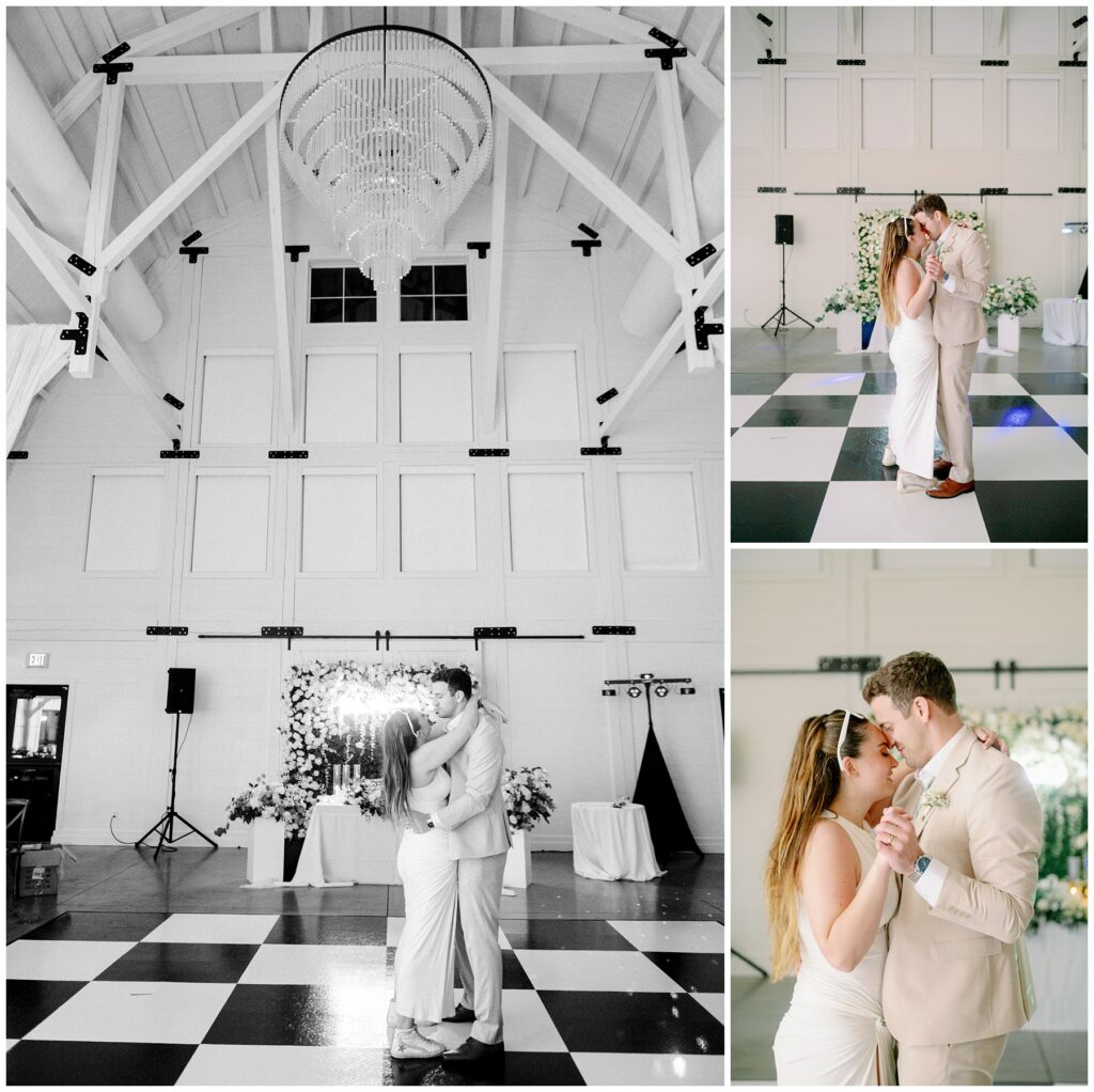 A bride and groom dance at their fairytale wedding.