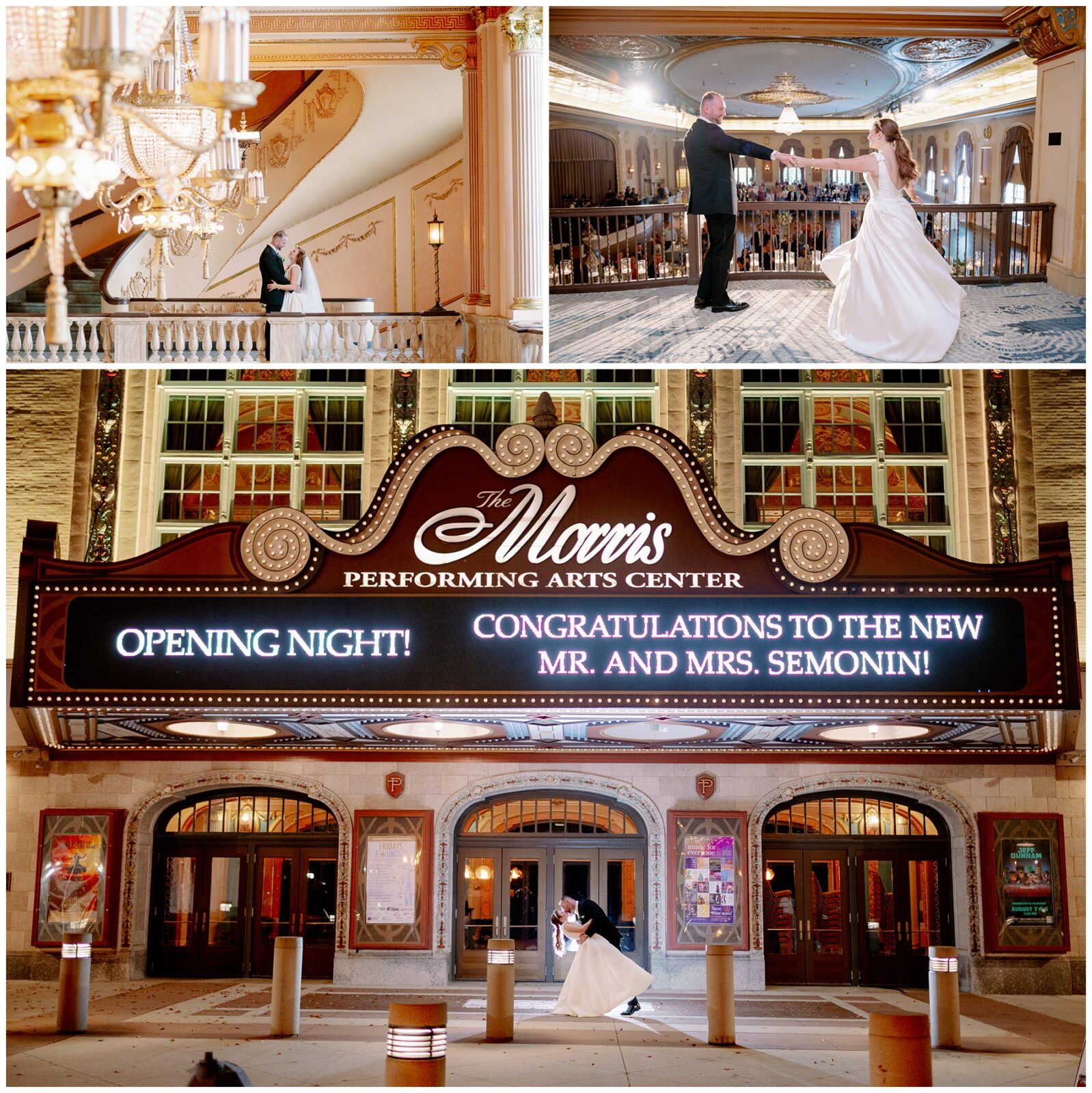 A newlywed couple takes wedding portraits around one of the best places to take wedding photos in South Bend