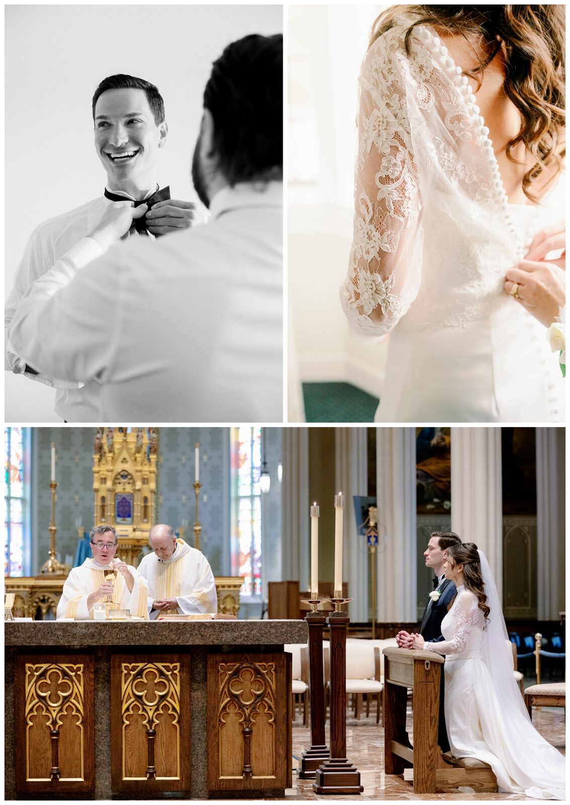 A newlywed couple takes wedding portraits around one of the best places to take wedding photos in South Bend