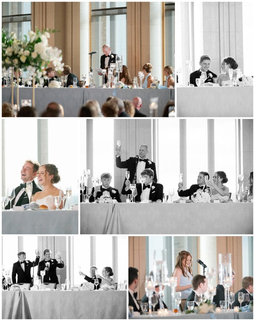 Father of the groom giving a wedding toast during the Dahnke Ballroom reception.